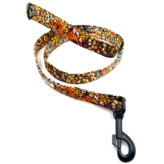 Orange Ditsy Floral Print Dog Lead