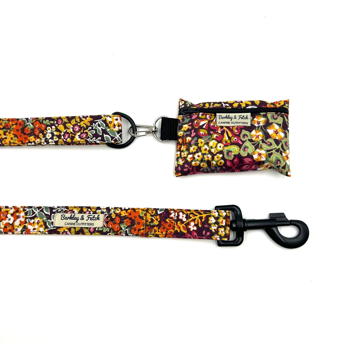 Orange Ditsy Floral Print Poo Bag Holder