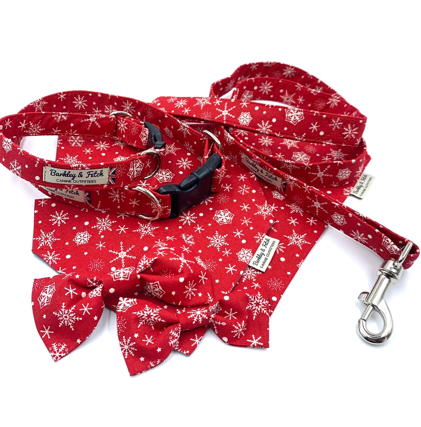 Christmas Snowflake Print Dog Bowtie