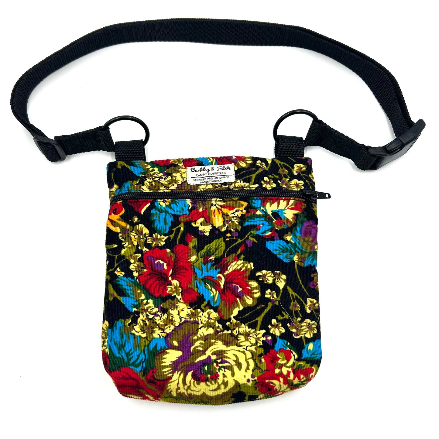 Rose Flower Corduroy Dog Walk and Treat Bag