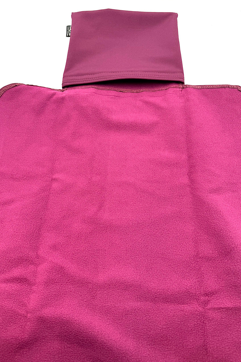 Burgundy coloured softshell settle mat unfolded on a white background handmade by Barkley and Fetch