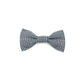 Stylish navy and white dogtooth check dog bowtie with elastic loops at the back to thread through a collar