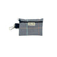 Handmade navy and white dogtooth check print poo bag holder with attachable clip