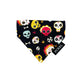 Colorful skull patterned bandana with 'PURL' branding on a white background