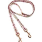 Beautiful handmade pale pink tartan double ended dog training lead 