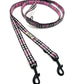 Beautifully made pink check double ended dog training lead