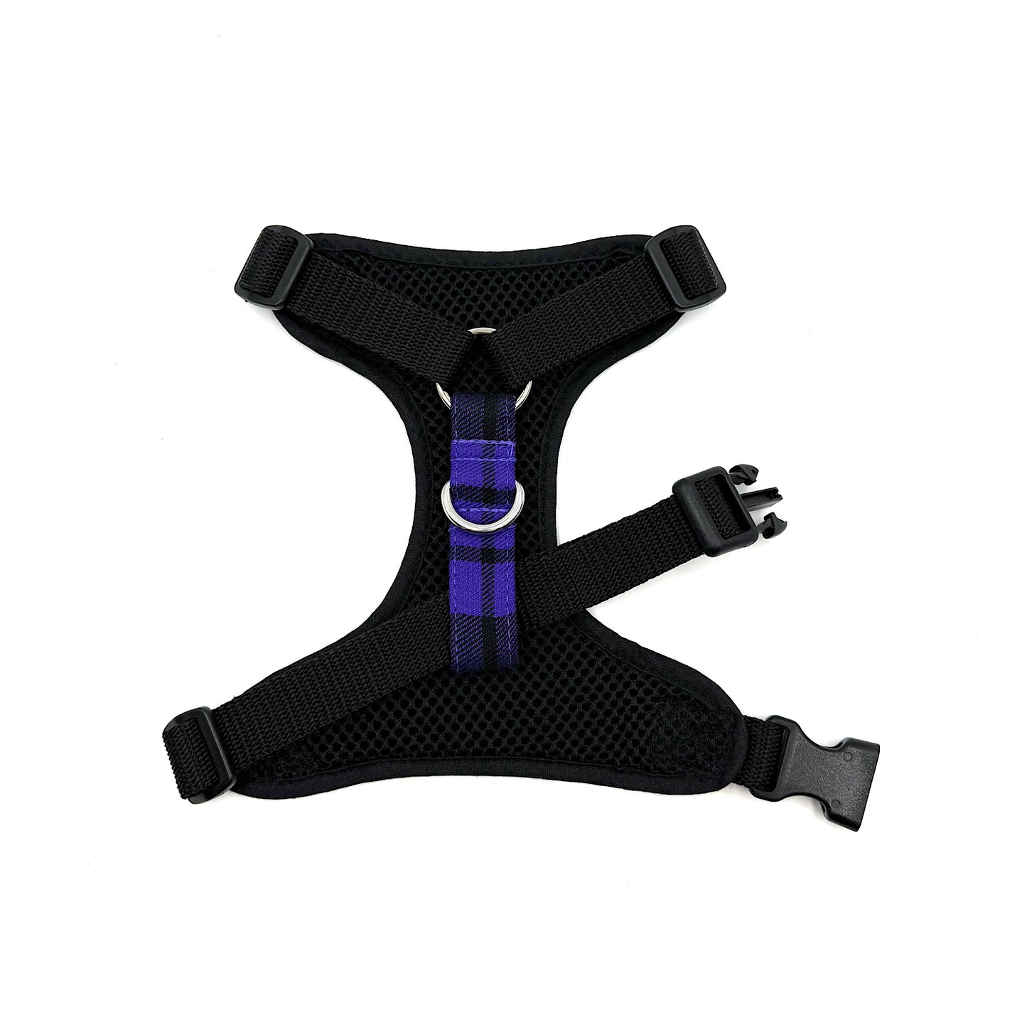 Purple Tartan Dog Harness