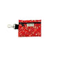 Beautifully made red ditsy floral print dog poo bag holder with attachable clip