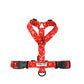Handmade red ditsy floral print strap harness for dogs