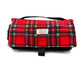 Handmade red tartan fleece rolled up sellable mat for dogs