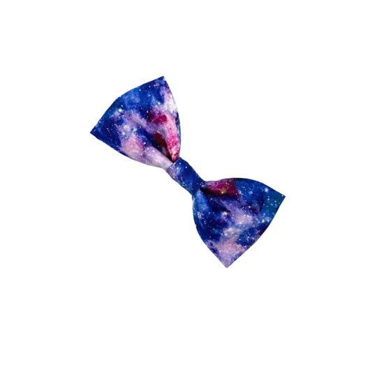 Bow tie with a galaxy pattern on a white background