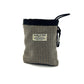 Beautifully made stone dogtooth check treat bag with drawstring and attachable clip