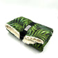 Beautiful handmade green tropical leaf print settle mat for dogs 