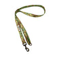 Green patterned dog leash with a metal clip on a white background. Handmade in UK by Barkley and Fetch