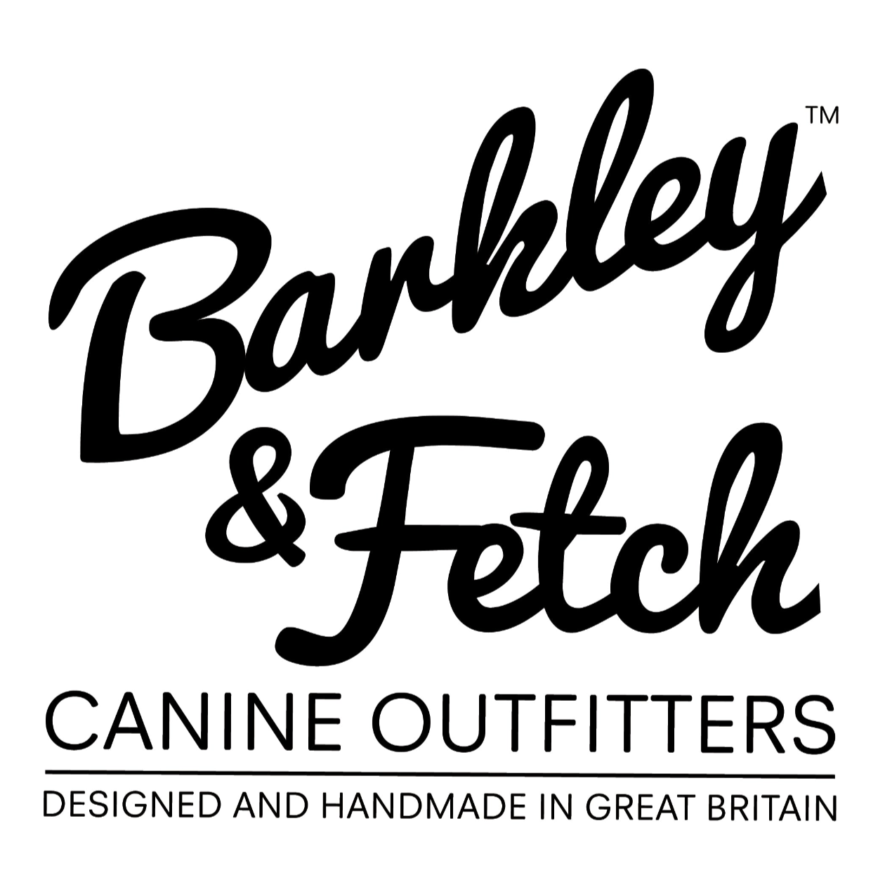 Logo of Bankley & Fetch Canine Outfitters on a white background