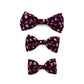 Three floral-patterned bow ties on a white background