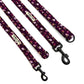 Floral patterned dog leash on a white background