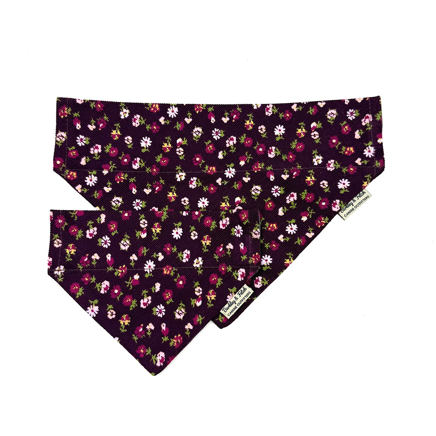Floral patterned bandana on a white background