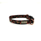 Floral patterned dog collar with brand name on a white background