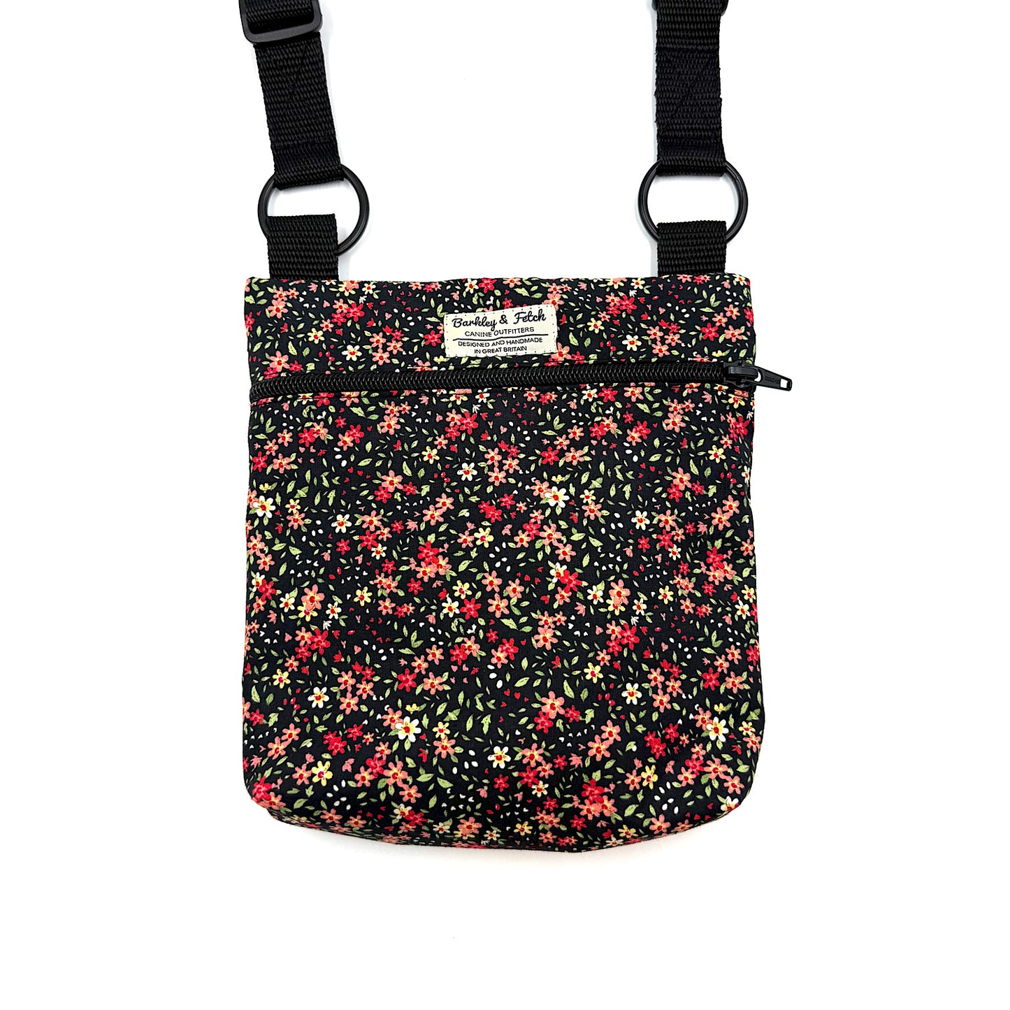 Black Ditsy Floral Dog Walk and Treat Bag