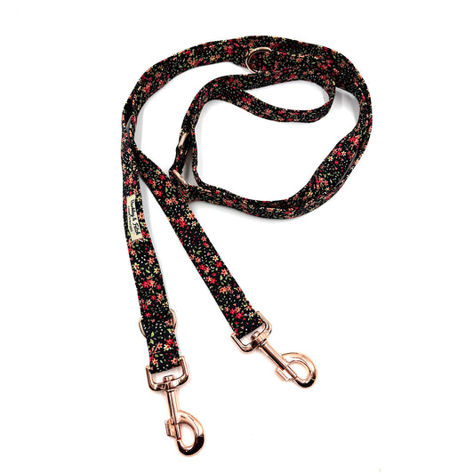 Black Ditsy Floral Double End 2M Training Lead