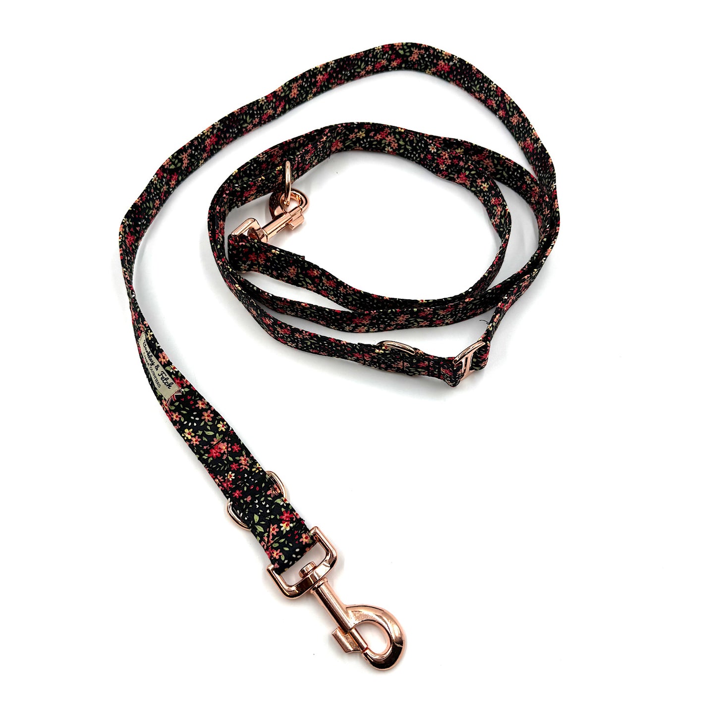 Black Ditsy Floral Double End 2M Training Lead