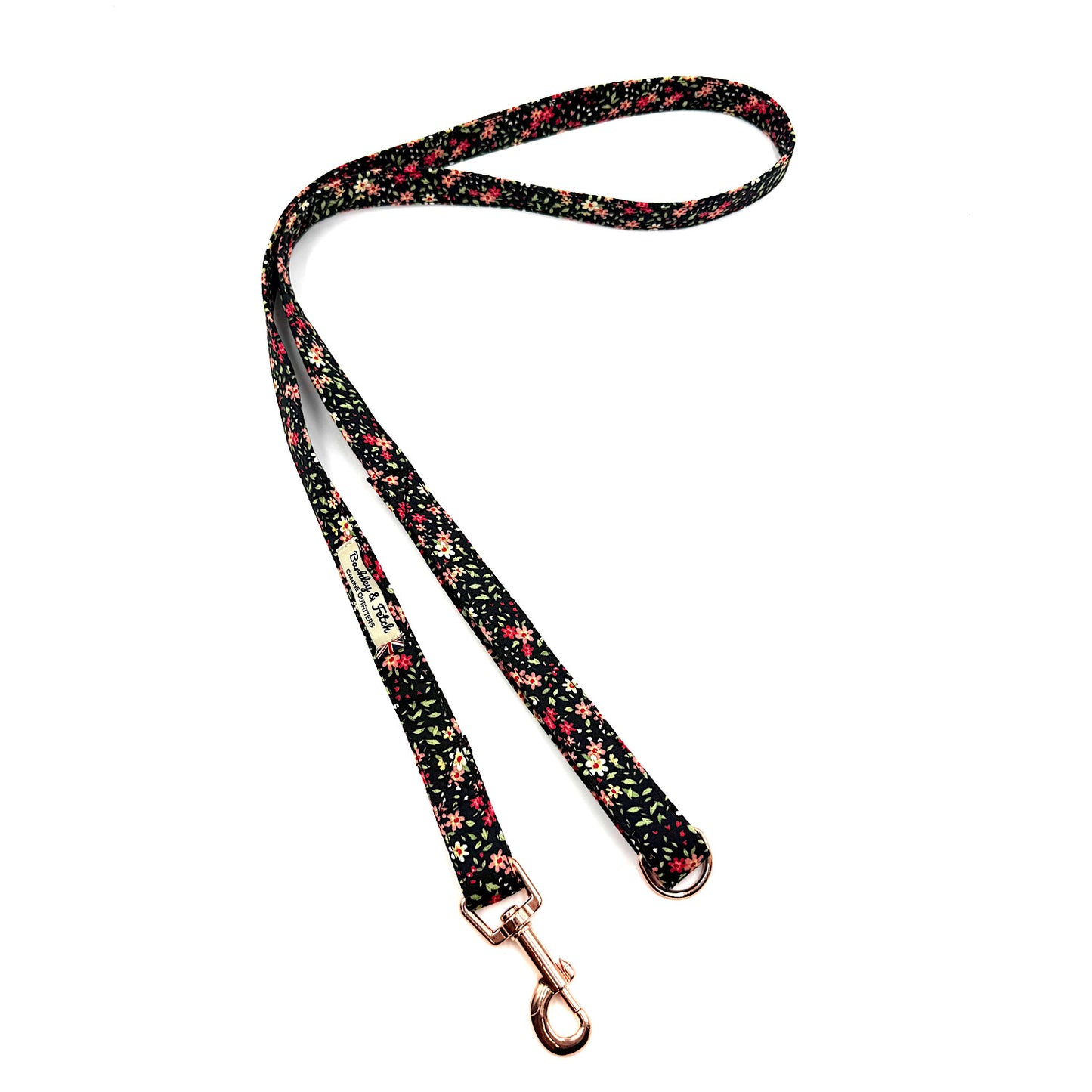 Black Ditsy Floral Print Dog Lead
