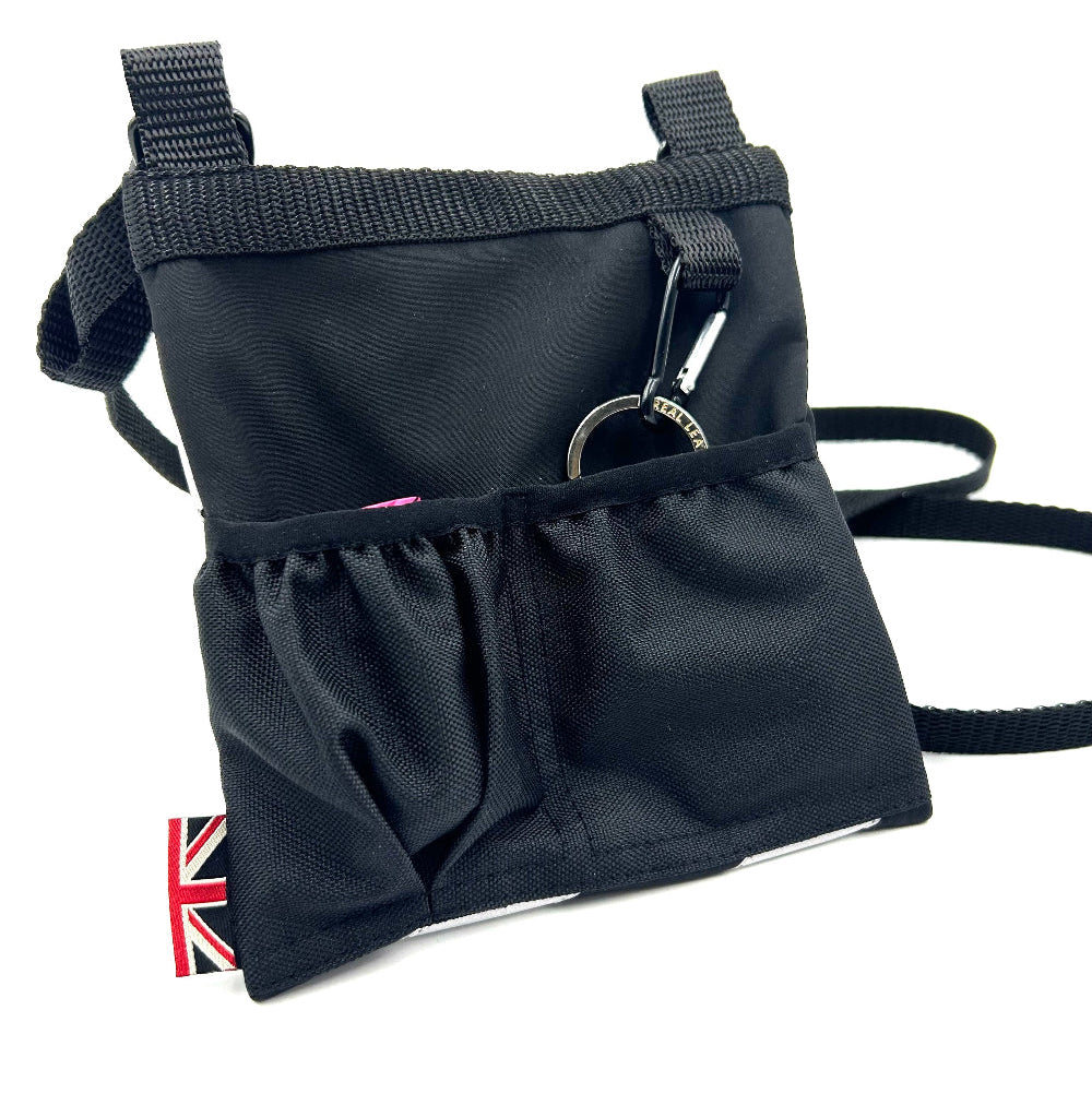 Black dog small pouch on a white background British handmade by Barkley and Fetch
