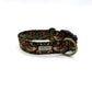 Black Strawberry Thief Wide Dog Collar