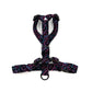 Patterned dog harness on a white background handmade in UK by Barkley And Fetch