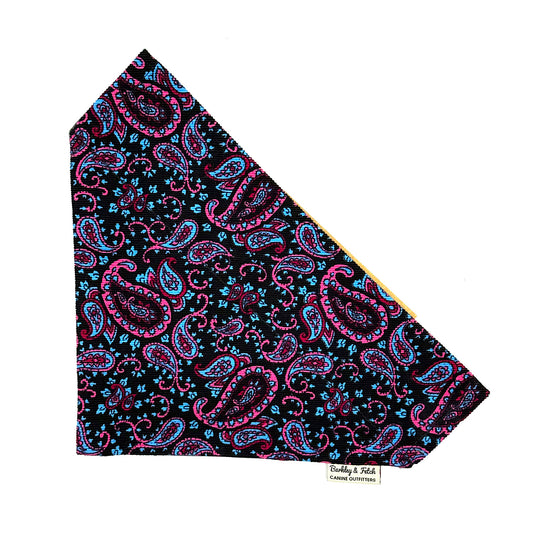 Blue Paisley Corduroy Dog Bandana