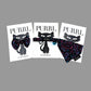 Three 'PURRL' cat product packages with a gray background handmade in UK by Barkley And Fetch