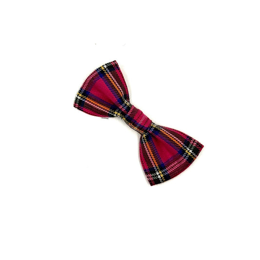 Plaid bow tie on a white background