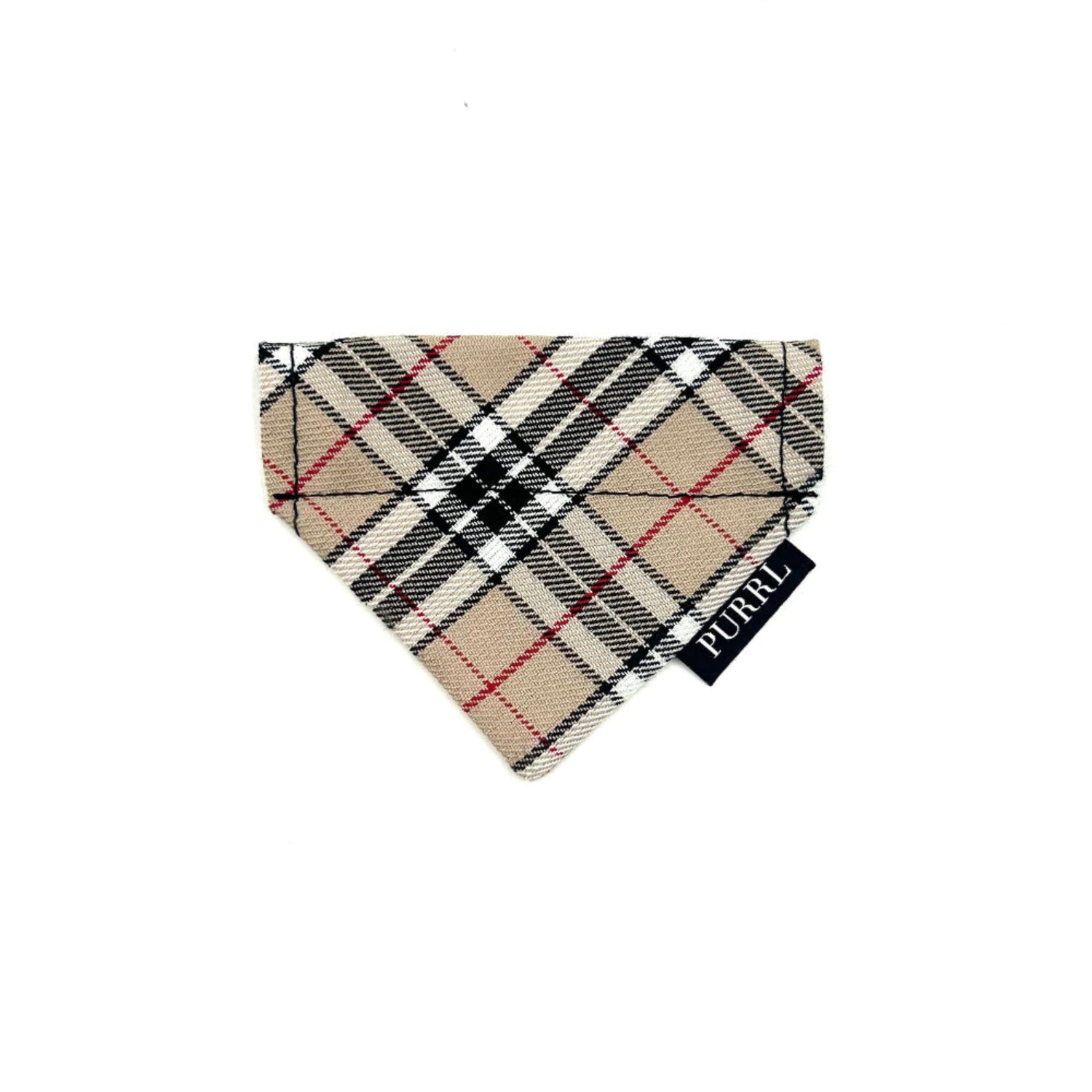 caramel tartan cat bandana by Purrl