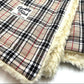 Plaid blanket with white fur border handmade by Barkley and Fetch of Great Britain