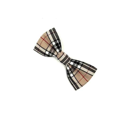 Plaid bow tie on a white background