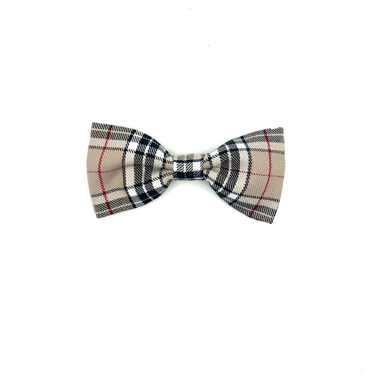 Plaid bow tie on a white background