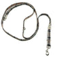 Plaid patterned dog leash on a white background