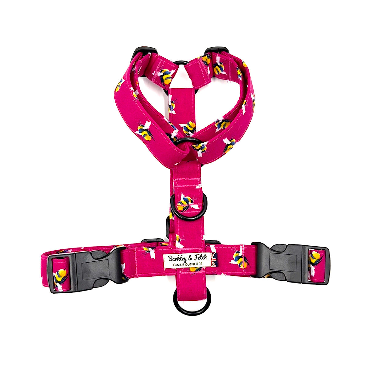 Bee Print Strap Harness-Cerise Pink