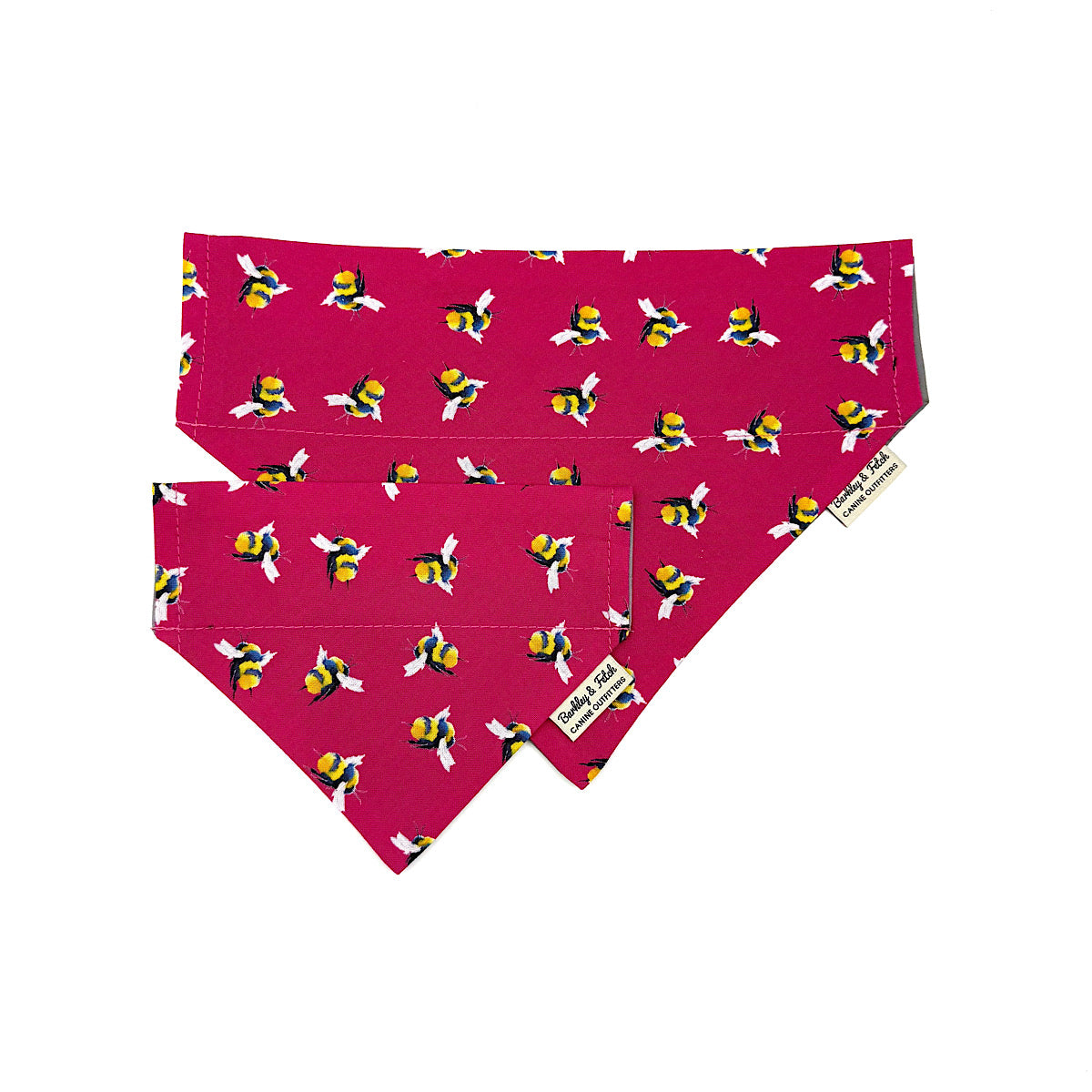 Bee Print Dog Bandana-Cerise Pink