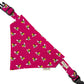Bee Print Dog Bandana-Cerise Pink