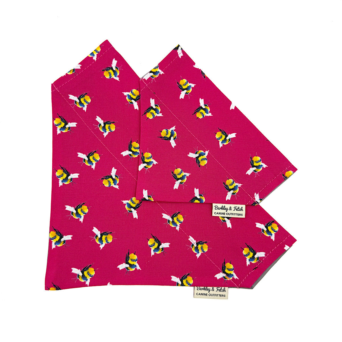 Bee Print Dog Bandana-Cerise Pink