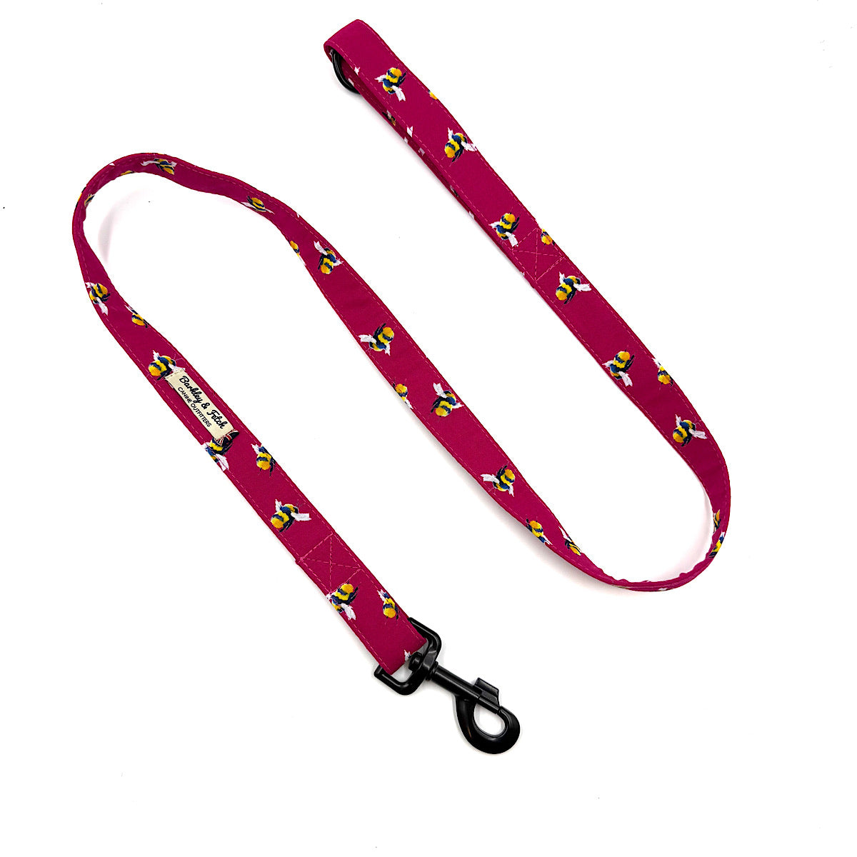 Bee Print Dog Lead-Cerise Pink