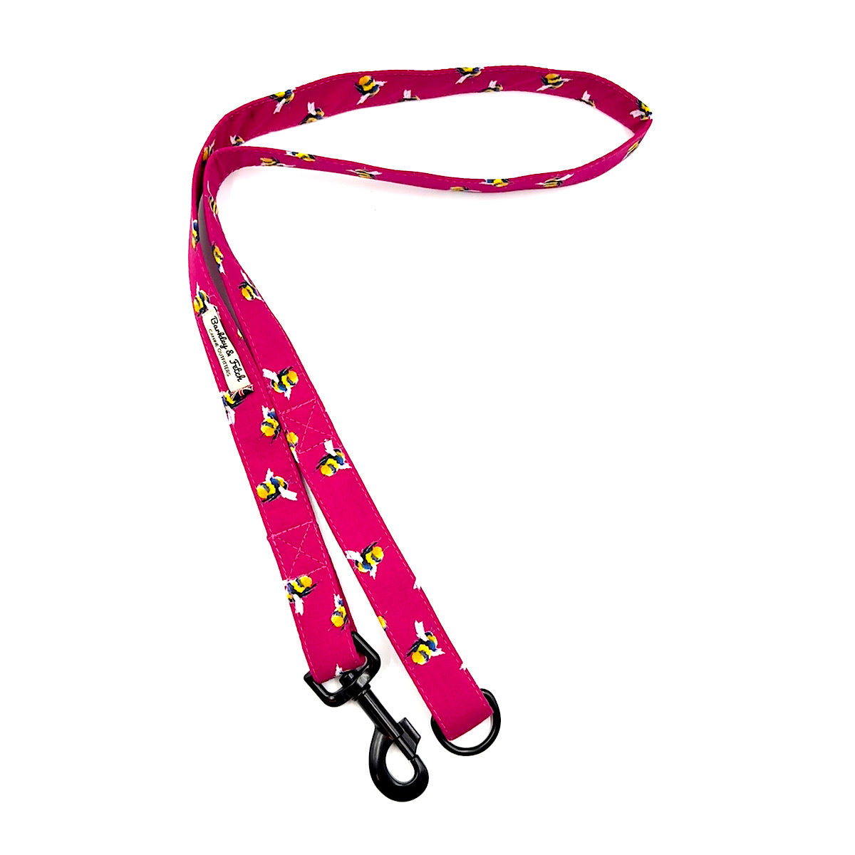 Bee Print Dog Lead-Cerise Pink