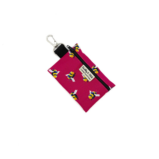 Bee Print Poo Bag Holder-Cerise Pink