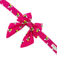 Bee Print Dog Sailor Bow - Cerise Pink