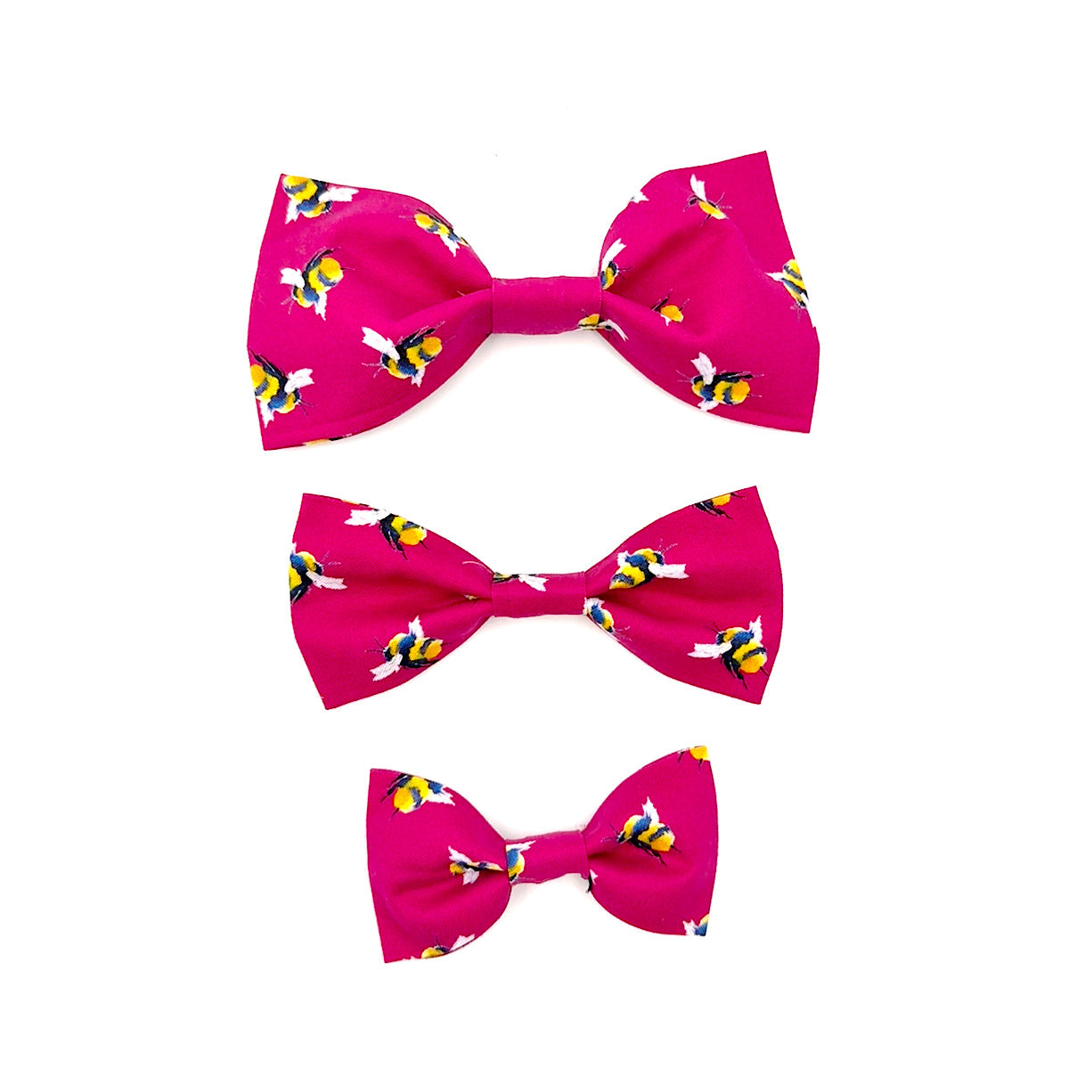 Bee Print Dog Bowtie-Cerise Pink