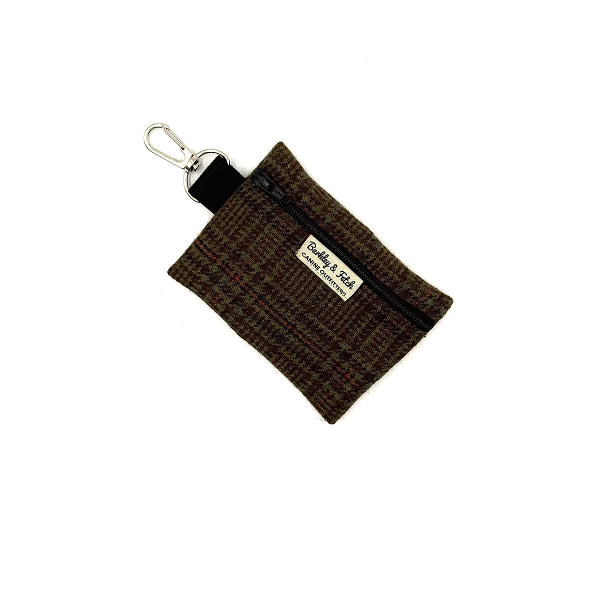 Chocolate Orange Check Poo Bag Holder
