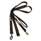 two brown and black plaid dog leads with antique bronze metal swivels, The leashes is laid out on a clean white background. Handmade in Great Britain by Barkley and Fetch.