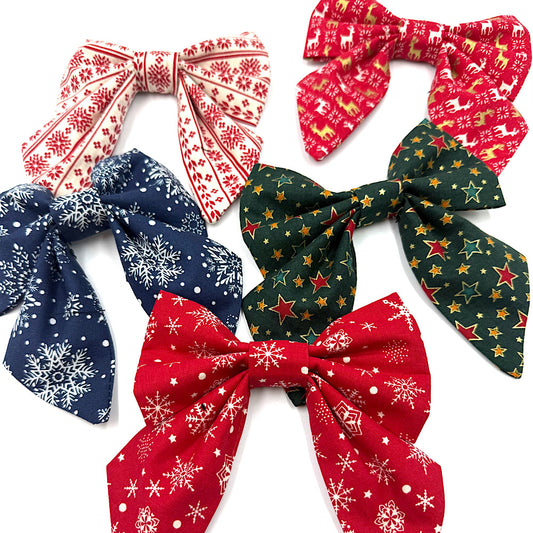 Christmas Dog Sailor Bows
